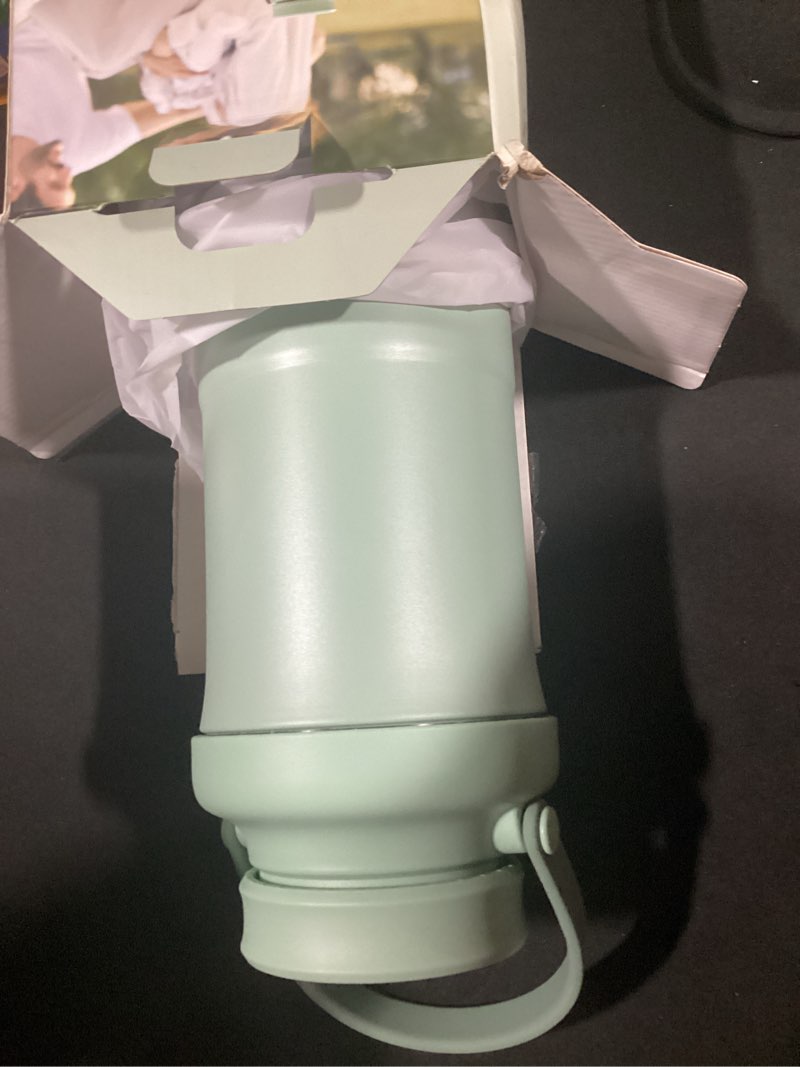 Condition photo showing New/Like New for momcozy 22oz portable breast milk cooler for outdoor, life saver with 360° total cooling for 24 hours, larger capacity travel breastmilk chiller with 2pcs baby bottles for breastmilk storage, green green 22oz