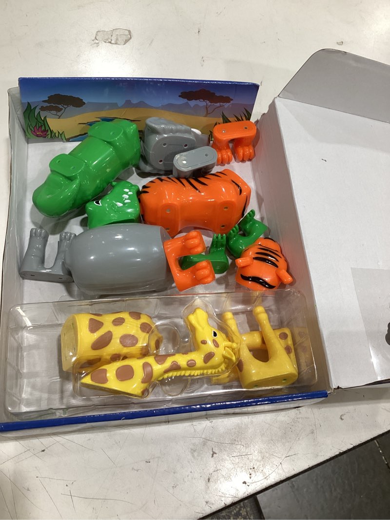 Condition photo showing As Is for popular playthings magnetic animals for toddlers 1-3, mix or match animal toys, set of 4 gift for kids - jungle animals