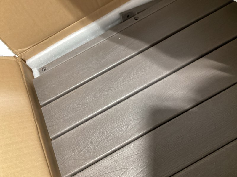 Condition photo showing Good Condition for denkoe hot tub steps - wood looking plastic - 100% waterproof - brown non slip, heavy duty, multi use as porch steps, hot tub stairs, outdoor stairs, fits any spa size espresso brown no storage