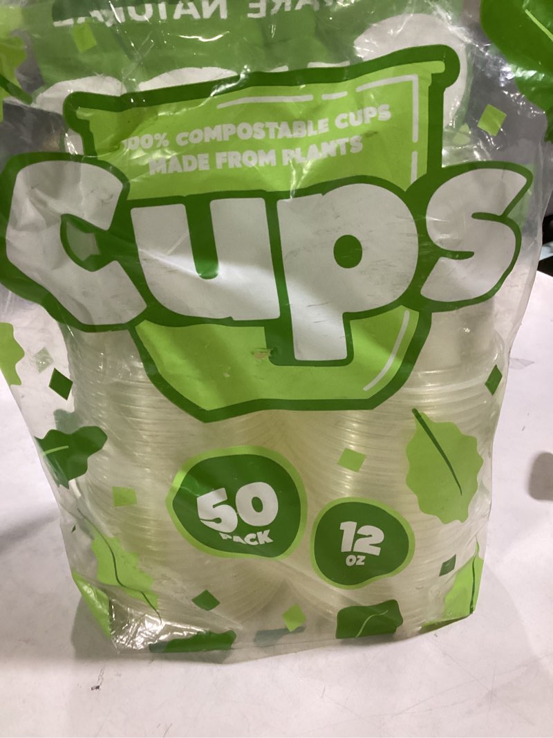 Condition photo showing New/Like New for TOSSWARE NATURAL Arc - Plant Based Clear Cold Cups 16 oz - Plastic Alternative for Parties, Bachelorettes, Weddings - Recyclable - Set of 50 Set of 50 16oz