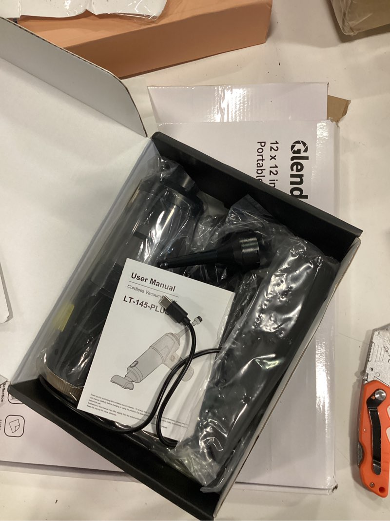 Condition photo showing New/Like New for handheld vacuum cleaner 26000pa suction with brushless motor, 4-in-1 portable mini car vacuum with 3 suction modes, cordless vacuum with led light, type-c charge for car, office desk, keyboards black