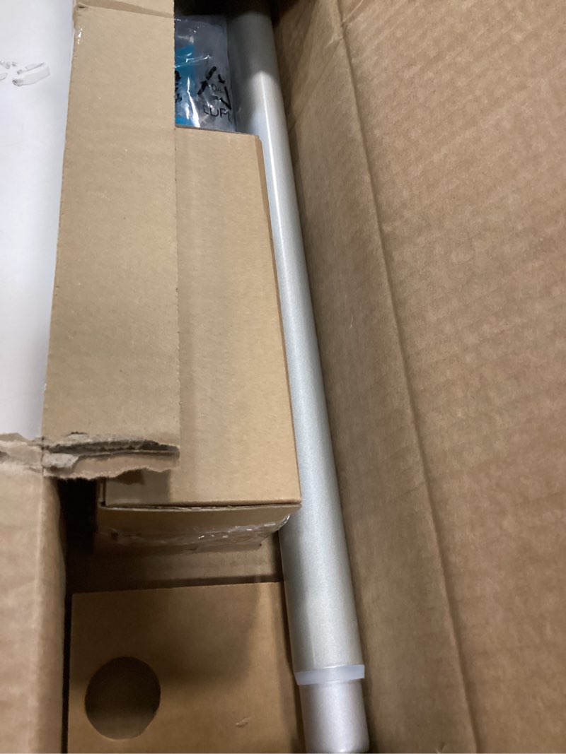 Condition photo showing As Is for Heavy Duty Curtain Rods for Windows 28 to 48 Inches, 1 Inch Silver Curtain Rods for Bedroom, Living Room, Patio, Kitchen, Adjustable Curtain Rods with Classic Finials, Silver Finishing 28"-48" Silver