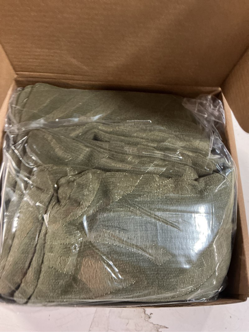 Condition photo showing New/Like New for FUTEI Olive Green Decorative Throw Pillow Covers 18x18 Inch Set of 2,Soft Chenille Phoenix Tail Leaf Textured Cushion Case,Modern Home Decor for Couch Bed Living Room Olive Green 18" x 18" (Pack of 2)