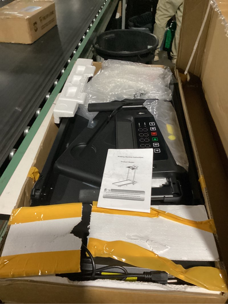 Condition photo showing As Is for Similar to WELLFIT Home Treadmill, 2 Level Incline Heavyduty Treadmill with Pulse Sensor, 4.0 HP, 10 MPH, 450 lbs Capacity, 20'' x 45'' Running Area Treadmills with Bluetooth Player & LED Display