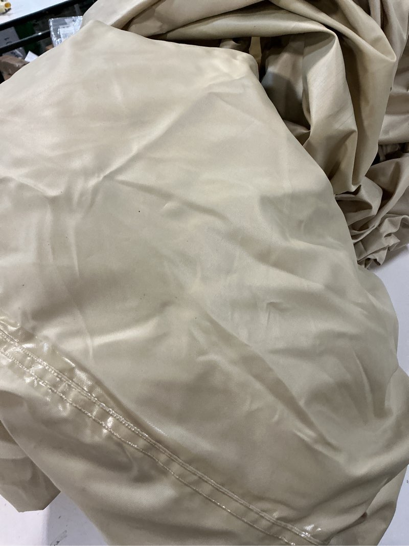 Condition photo showing Good Condition for RICHIE Outdoor Patio Furniture Cover - Heavy Duty Waterproof 600D Tough Canvas Protector for Rectangular Table Cover, All-Season Dining Table and Chair Covers (128L x 82W x 28H Inch) Rectangular-128"(L)x82"(W) Beige & Brown