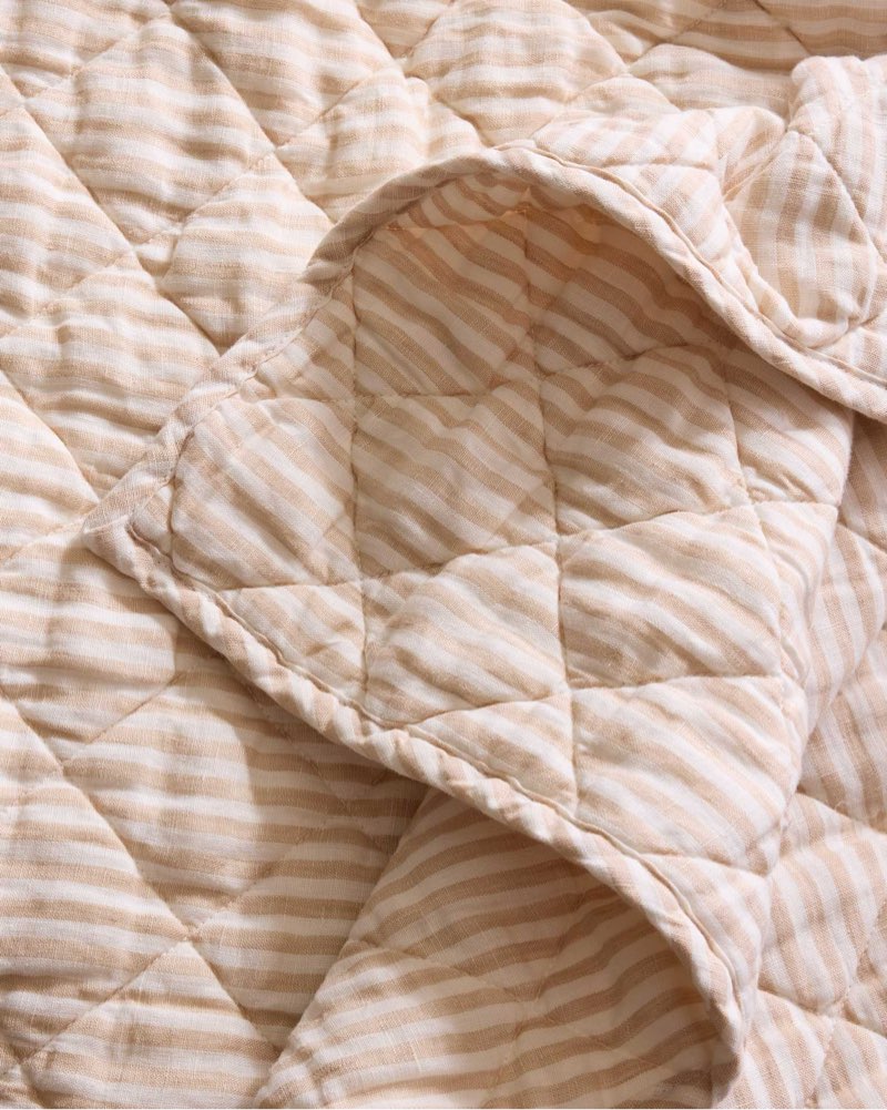 quince european linen stripe quilt cal king