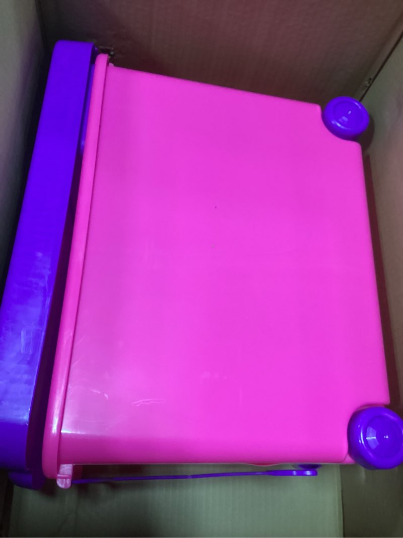 Condition photo showing Good Condition for barbie store it all! rolling storage bin – extra-large organizer case with wheels & handle for barbie dolls, clothes, accessories & playsets – pink portable travel toy box rolling case