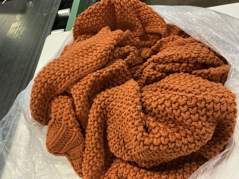 Condition photo showing Good Condition for cotton fisherman throw, 50x60, terracotta