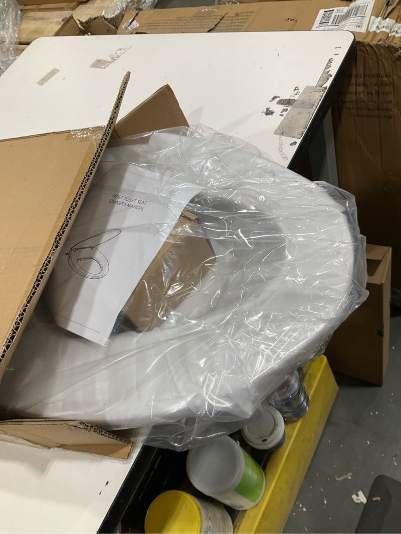 Condition photo showing Good Condition for Bidet Toilet Seat, Soft Close Toilet Seat, Button control Feminine/Posterior Wash Switch, Knob Control Water Pressure,White Bidet Seat Attachment with Brass inlet (Elongated-D)