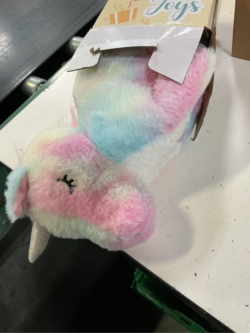 Condition photo showing Good Condition for hopearl led plush unicorn lighting up stuffed mommy unicorn with 3 baby unicorns in her tummy stuffed animal playset night lights glow in the dark for mom toddler girls, rainbow, 19''