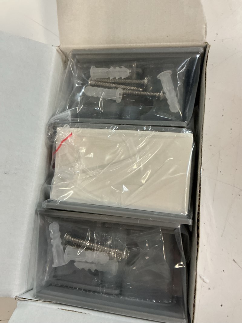 Condition photo showing New/Like New for tkztkz no drilling curtain rod brackets:self adhesive curtain rod holders for rod 5/8" no nail,easy peel and stick curtain rod hooks no drill for bathroom, livingroom, kitchen,dorm,door(silver,6pcs) silver 6 pack brackets (for rods 5/8" )