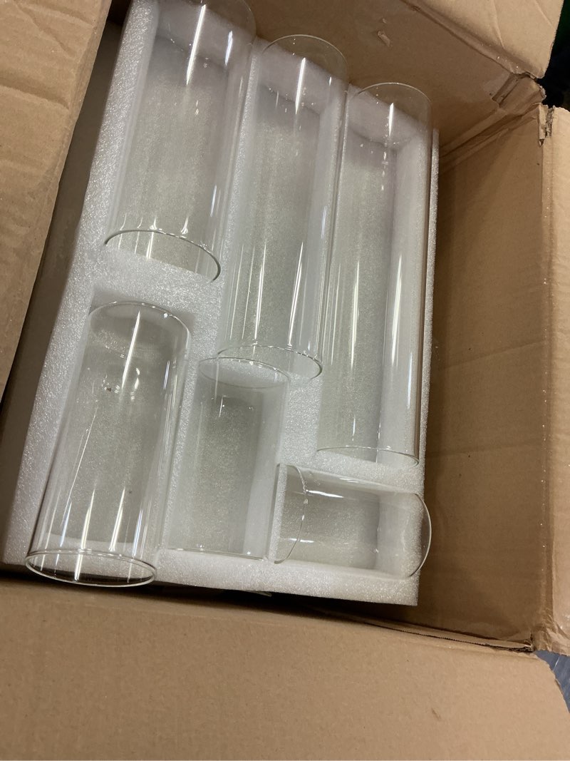 Condition photo showing Good Condition for shihanee set of 12 pillar candles and glass cylinder vases assorted sizes cylinder holders for pillar candles home table centerpieces wedding party decorations (white) white 12