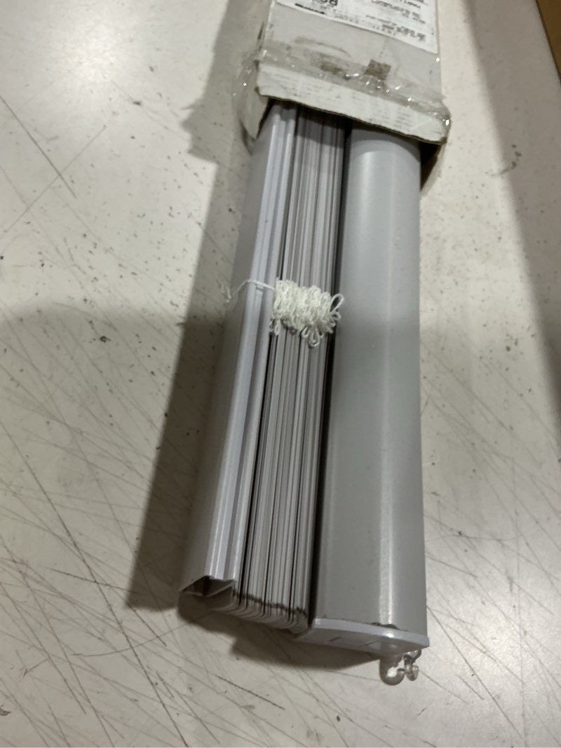 Condition photo showing Good Condition for cordless gii morningstar 1" light filtering mini blind 28x64 - white 28"w x 64"h pearl white