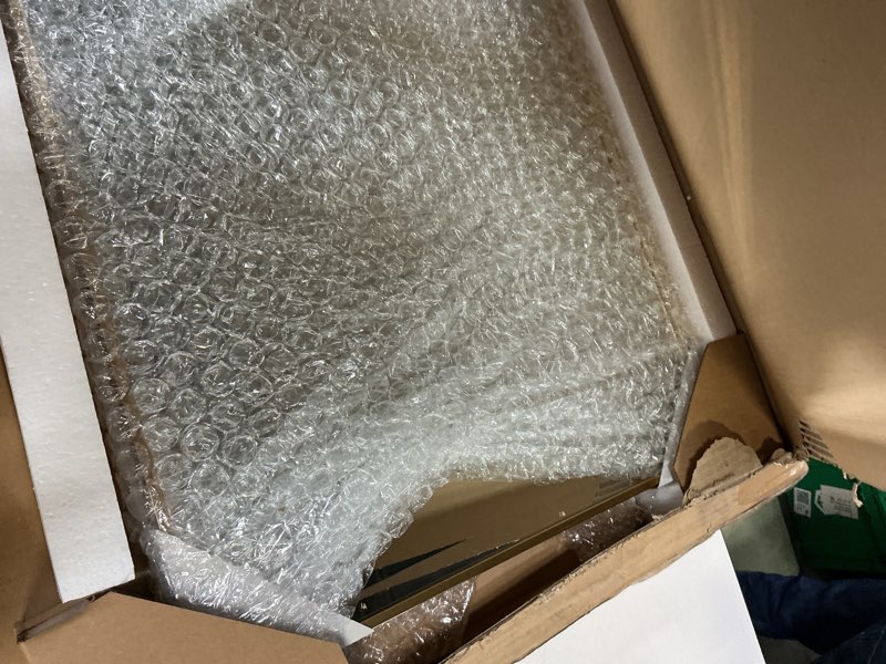 Condition photo showing Good Condition for kate and laurel rhodes large framed decorative rectangle wall mirror, 22.75x28.75 gold gold 22.75x28.75