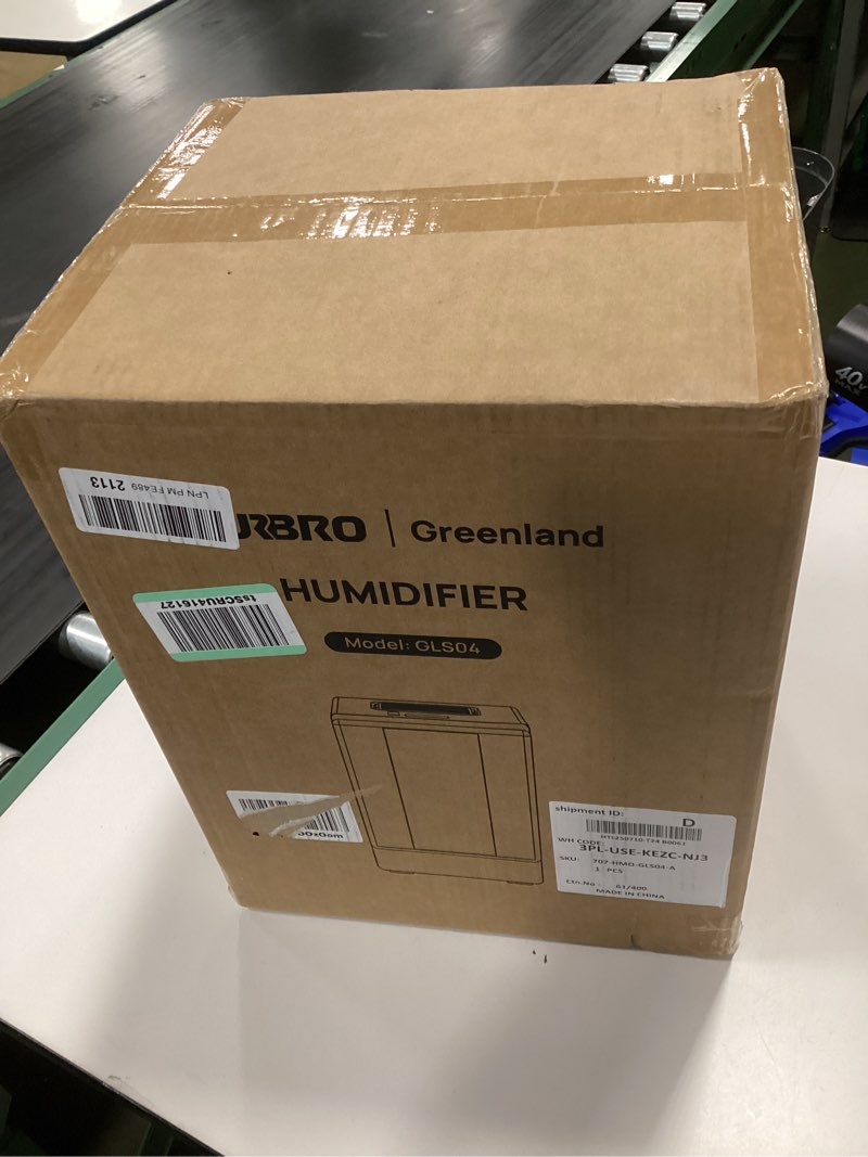 Condition photo showing New/Like New for TURBRO 4L/1Gal 304 Stainless Steel Steam Humidifier, Warm Mist Humidifier for Bedroom Baby Nursery, 500 mL/h Output, Dishwasher Safe, Easy to Clean, 2 Misting Levels with Sleep Mode 1-12h Timer, GLS04