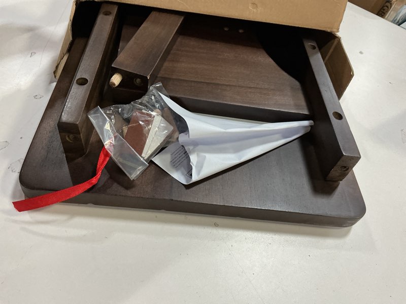 Condition photo showing Good Condition for FANATU Extra Wide 26in Wooden Step Stool, Heavy Duty One Step Stool for Adults and Seniors, Holds Up to 550 lbs, Reinforced Cross Bar, Non-Skid Surface (Walnut)