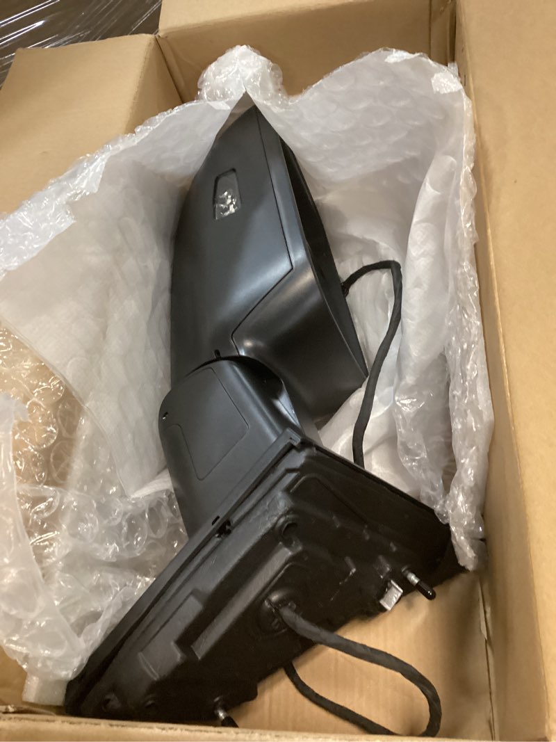 Condition photo showing Good Condition for Left Driver Side Mirror Fits 2019 2020 2021 2022 2023 2024 2025 Ram 1500 With Power Folding Heated Turn Signal Puddle Light Blind Spot Temperature Sensor Matte Black Replace#68462771AB(9+6Pins) L-9+6 Matte Black 1 pc