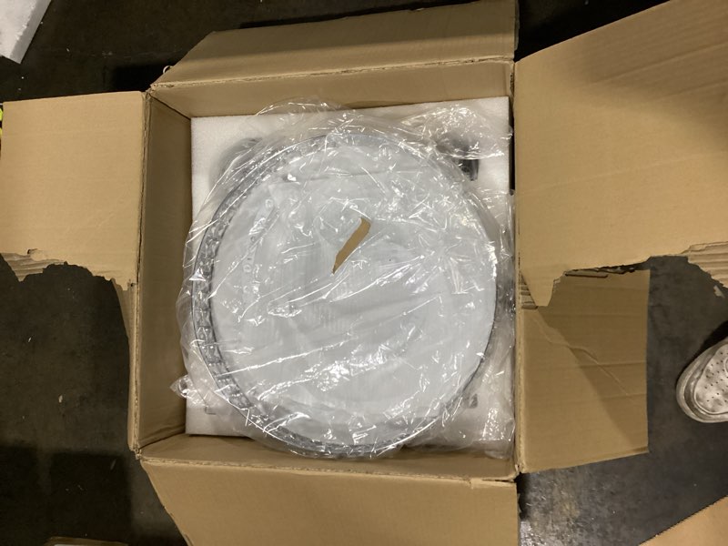 Condition photo showing Good Condition for 42" Retractable Ceiling Fans with Lights, Crystal Chandelier Ceiling Fan with Remote & APP Control, Modern Dimmable LED Fandelier for Living Room, Dinning Room, Bedroom (Silver)