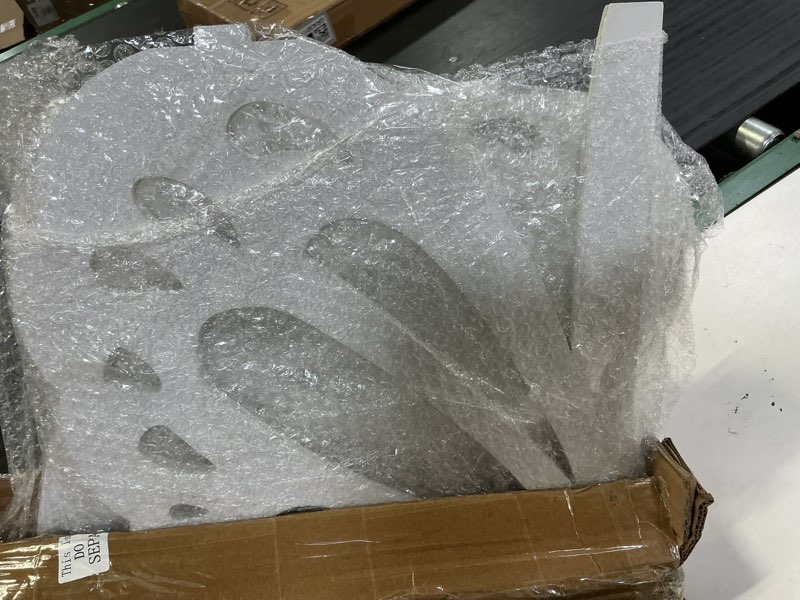 Condition photo showing As Is for yousoontic 2 pcs large wooden butterfly props - standing wings cutout backdrop decoration for birthday, baby shower, wedding party (white,2.95 ft and 1.97 ft) 2.95 ft and 1.97 ft white