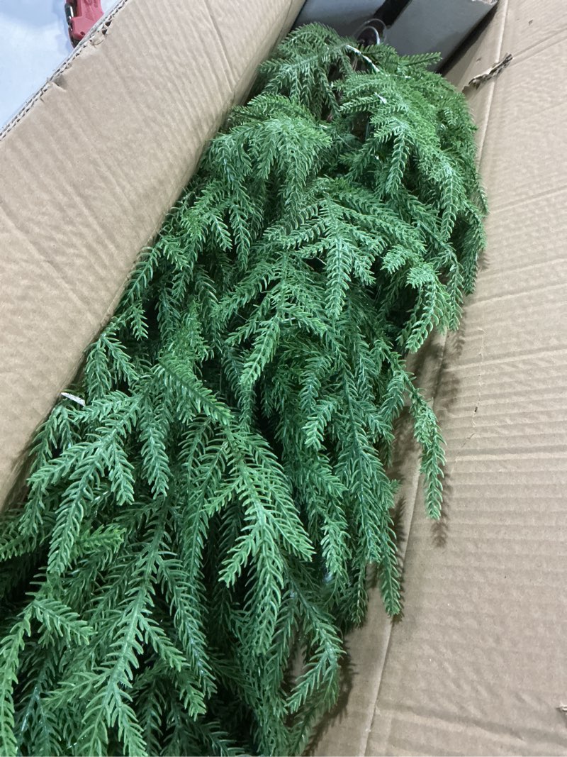 Condition photo showing Good Condition for 4FT Pre-Lit Artificial Norfolk Pine Christmas Tree – Realistic Potted Tree with 100 LED Lights & 8-Function Battery Box, Pre-Assembled Faux Holiday Décor for Indoor Use