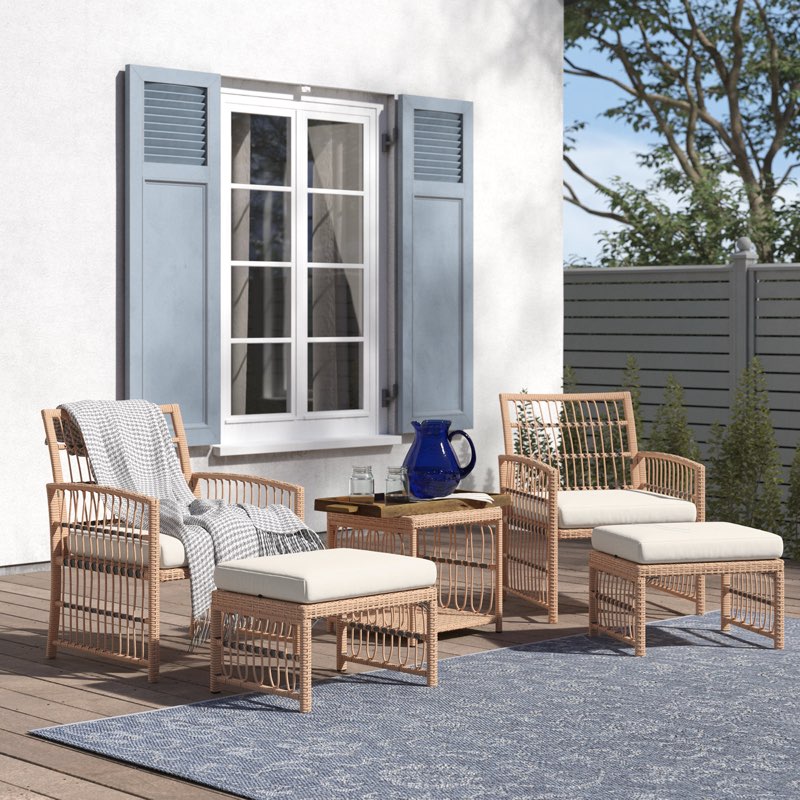 Anthippi 2 - Person Outdoor Seating Group with Cushions