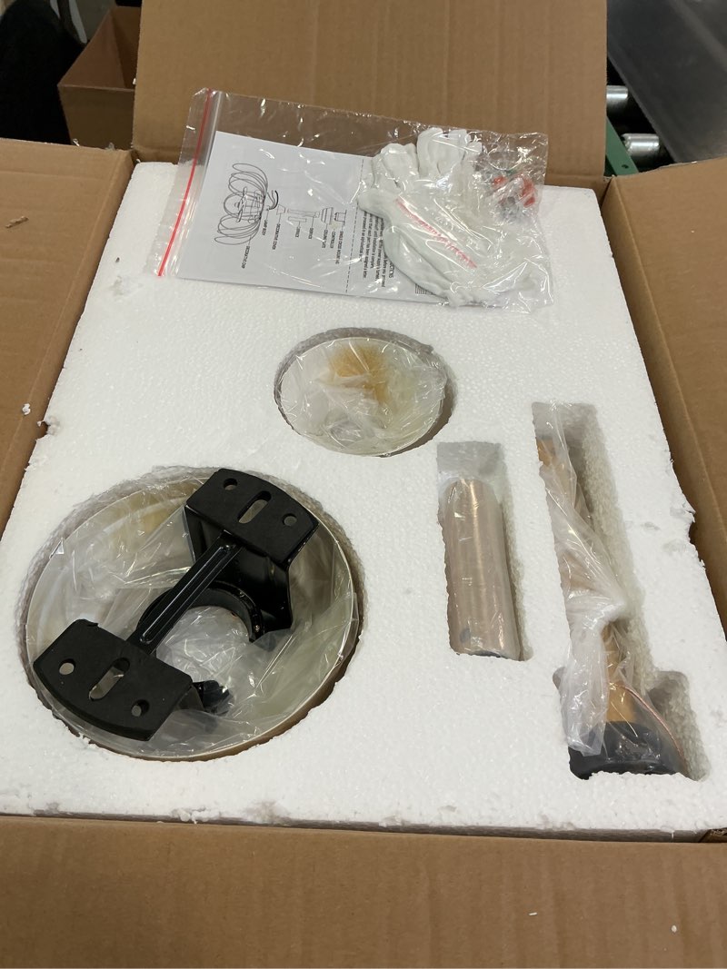 Condition photo showing New/Like New for Rattan fandelier Ceiling Fans with Lights, Fandelier Chandelier Ceiling Fan and Remote,Boho,Flush Mount,Low Profile,for Bedroom,Living Room,(25.5 Inch,6 Speed Gold Boho Fandelier