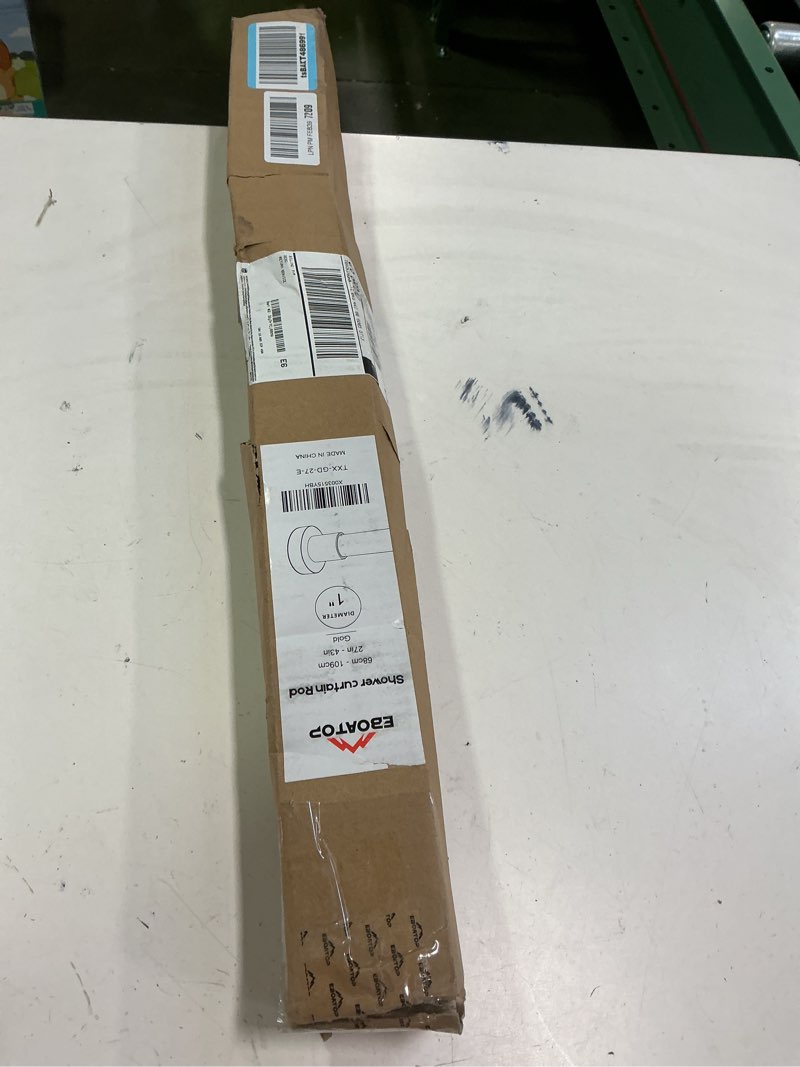 Condition photo showing New/Like New for Gold Shower Curtain Rod - No Drill Non-Slip Spring Tension Shower Rod for Window or Bathroom, 27-43 inches Metal Steel, Gold 27-43 Inches Gold