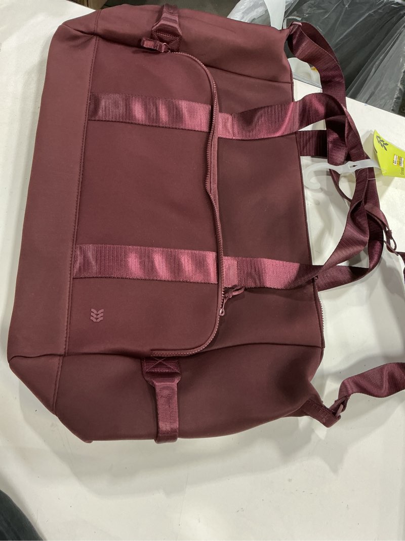 Condition photo showing Good Condition for faux neoprene weekender bag - all in motion - maroon