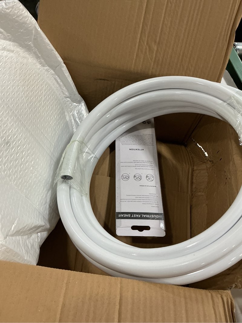 Condition photo showing As Is for flexible tube for artificial flowers, tube pipe for fake flowers, prop building, balloon arches, pipe stem tubing for floral wedding decor, diy arts (white(16ft+1scissor+1white base))