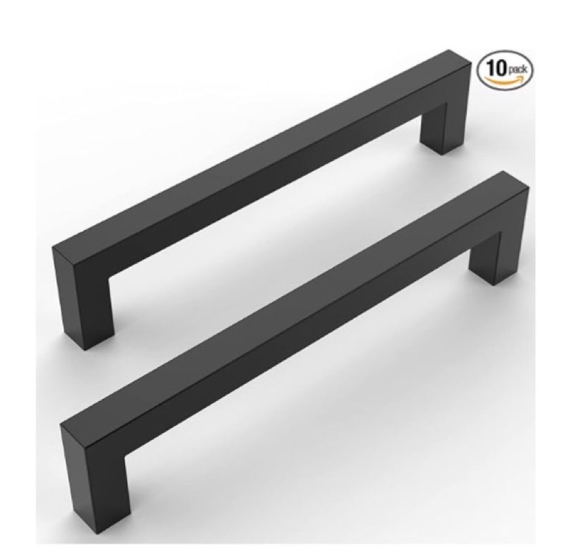 Amerdeco 10 Pack Gold Kitchen Cabinet Handles 7 Inch(178mm) Hole Centers, Stainless Steel Handles for Kitchen Cabinet Hardware, Brushed Brass Cabinet Pulls for Bathroom Cupboard Dresser Drawer Handles 10 Gold