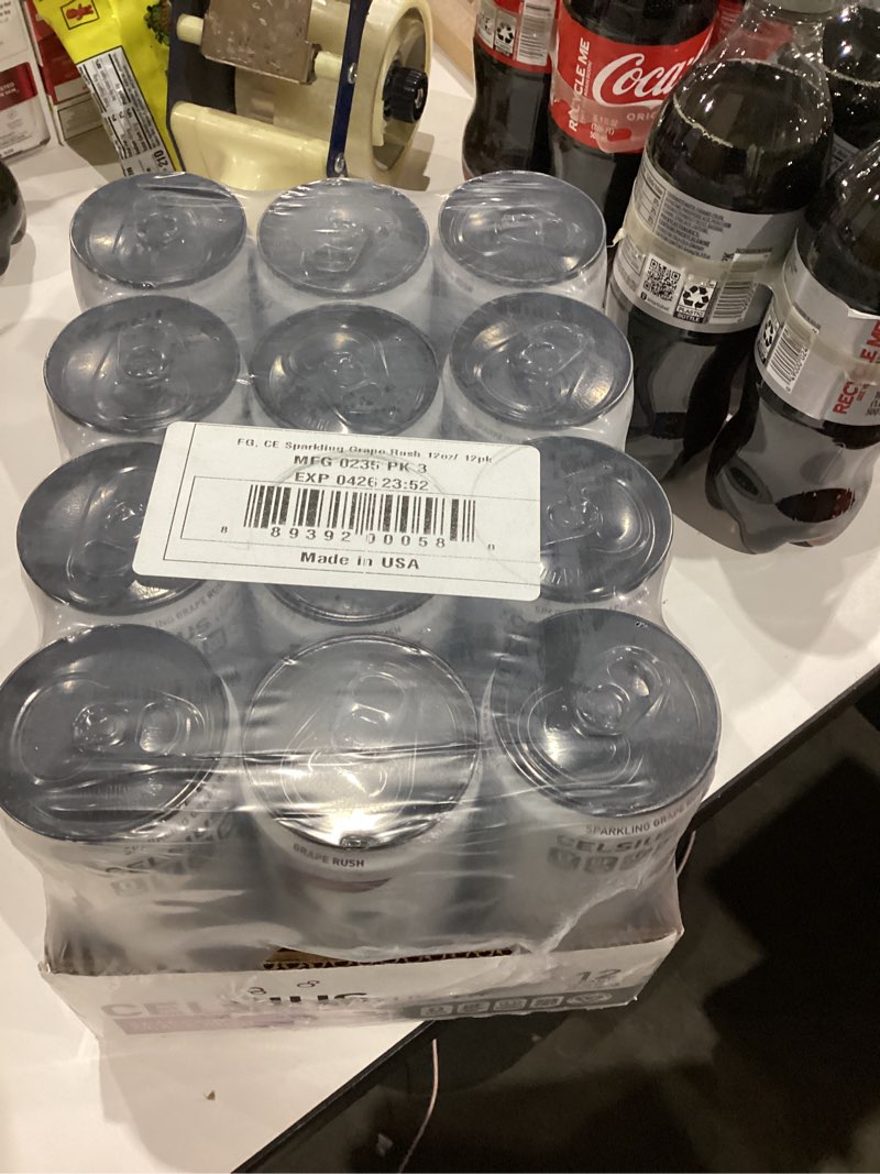 Condition photo showing Good Condition for CELSIUS Sparkling Grape Rush, Functional Essential Energy Drink 12 Fl Oz (Pack of 12)