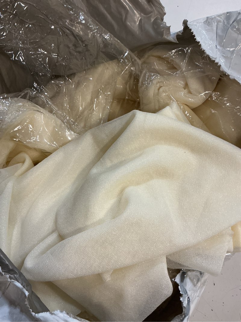 Condition photo showing New/Like New for ivory chiffon table runner 35x120 inches 12 pack bulk for wedding party formal event table decor ivory 12 pack