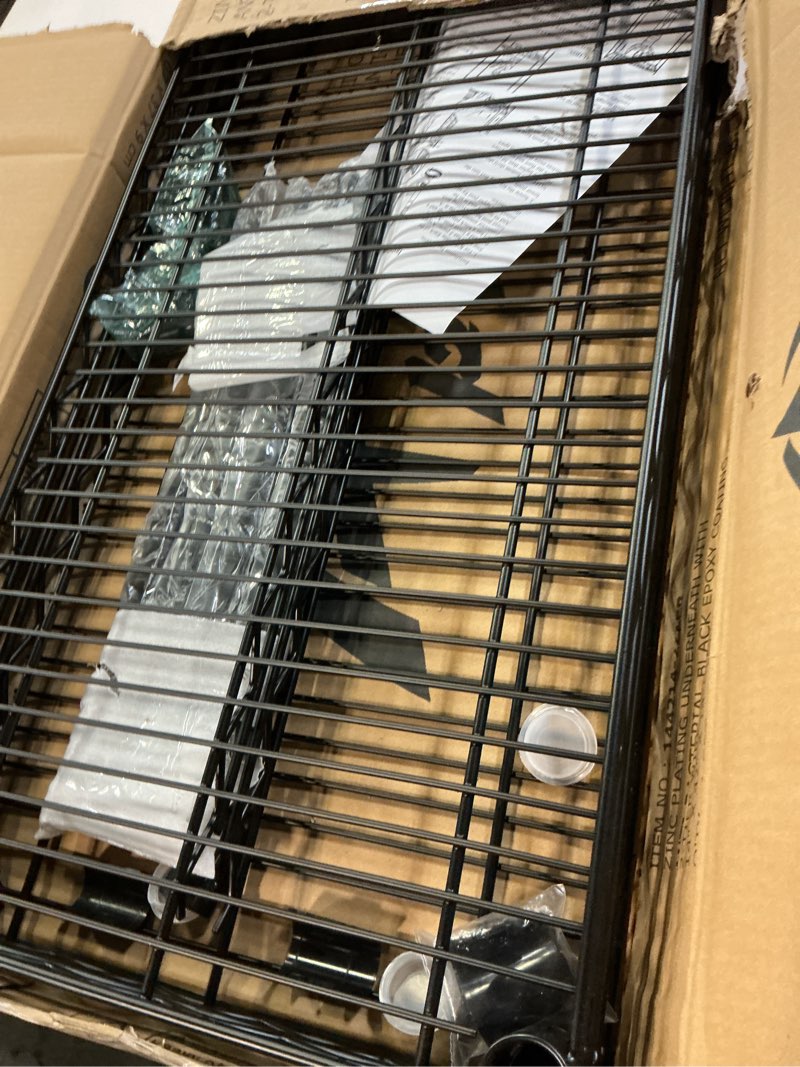 Condition photo showing Good Condition for aplss 14" d x 42" w x 14" h black heavy duty wire shelving with 2 tier shelves, nsf certified, height adjustable, wet&dry environments, for kitchen garage walk-in cooler&freezer, 800lbs capacity black 14"×42"×14"