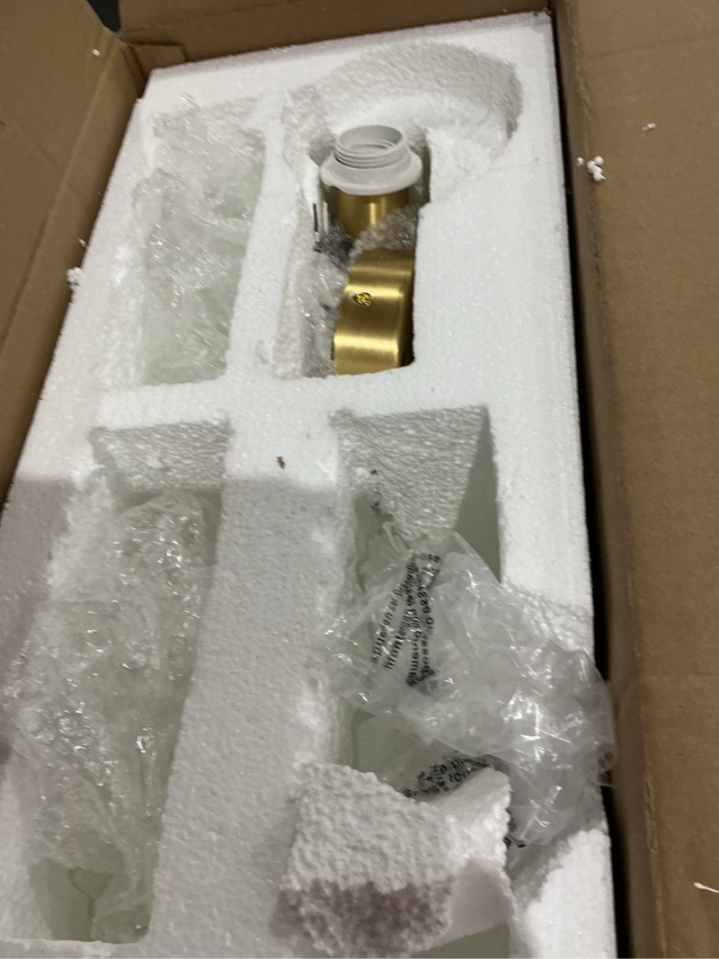 Condition photo showing As Is for glass flush mount ceiling lights fixture 3-light gold brass close to ceiling light clear glass flower shape mid century chandelier lighting for bedroom living room dining room (3-light)