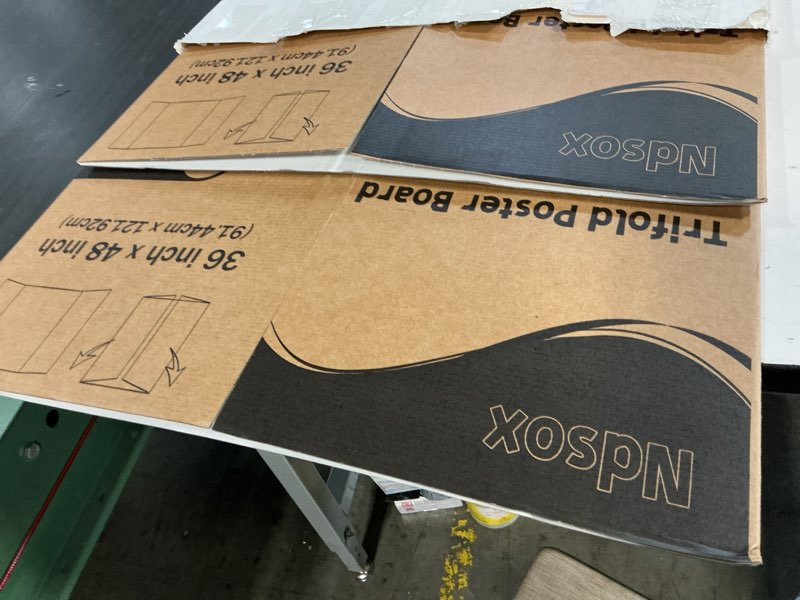 Condition photo showing Good Condition for ndsox 2 pack 36" x 48" white trifold poster board large corrugated tri fold business presentation boards picture posterboard for science fairs, school projects, event displays, art exhibitions white 36 x 48 inch 2
