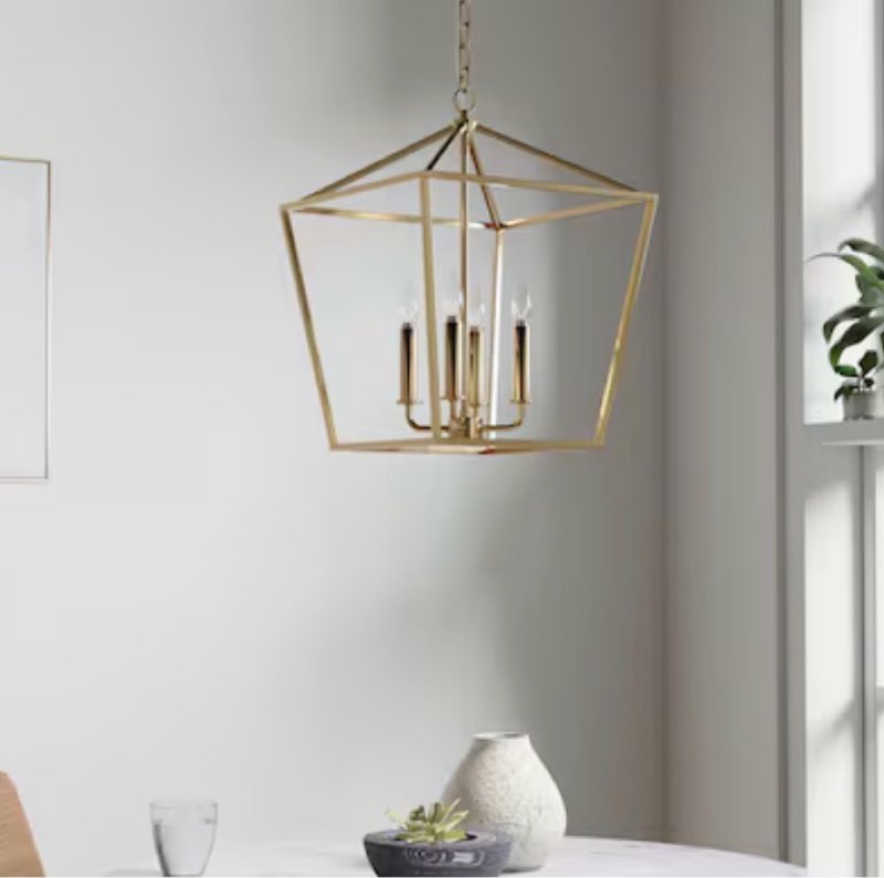 1k+ views last week allen + roth lane 4 -light gold transitional metal square medium outdoor hanging pendant light