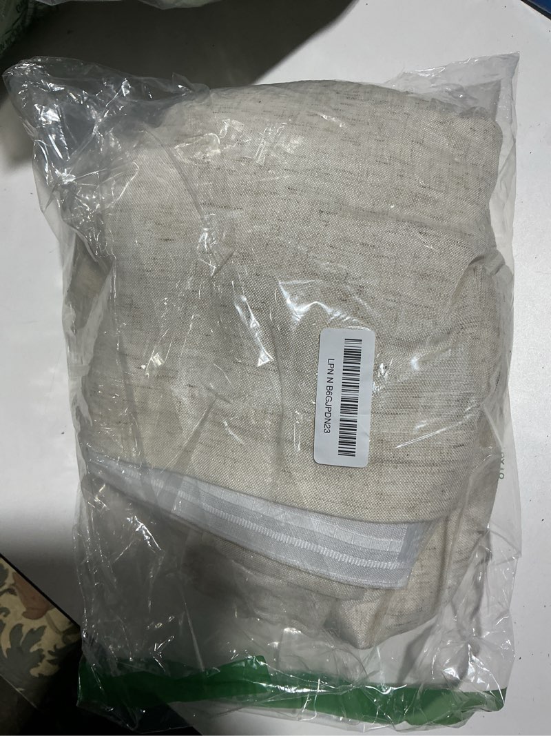 Condition photo showing As Is for NICETOWN Thick Linen Curtains for Living Room 2 Panels Set, Back Tab/Rod Pocket with Pleat Tape Privacy Added with Light Filtering Window Treatments for Farmhouse/Bedroom, Natural, W52 x L84 Natural 52"W x 84"L (Pack of 2)