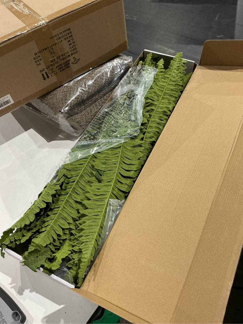 Condition photo showing Good Condition for 35" ferns artificial bush plants large, 2 artificial boston ferns with 39 fronds for outdoors home decor