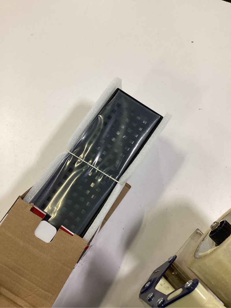 Condition photo showing New/Like New for Neodrain 24-Inch Black Linear Shower Drain with Removable Quadrato Pattern Grate, 304 Stainless Steel Rectangle Shower Floor Drain, Linear Drain with Leveling Feet, Hair Strainer, Matte Black Matte Black 24 In