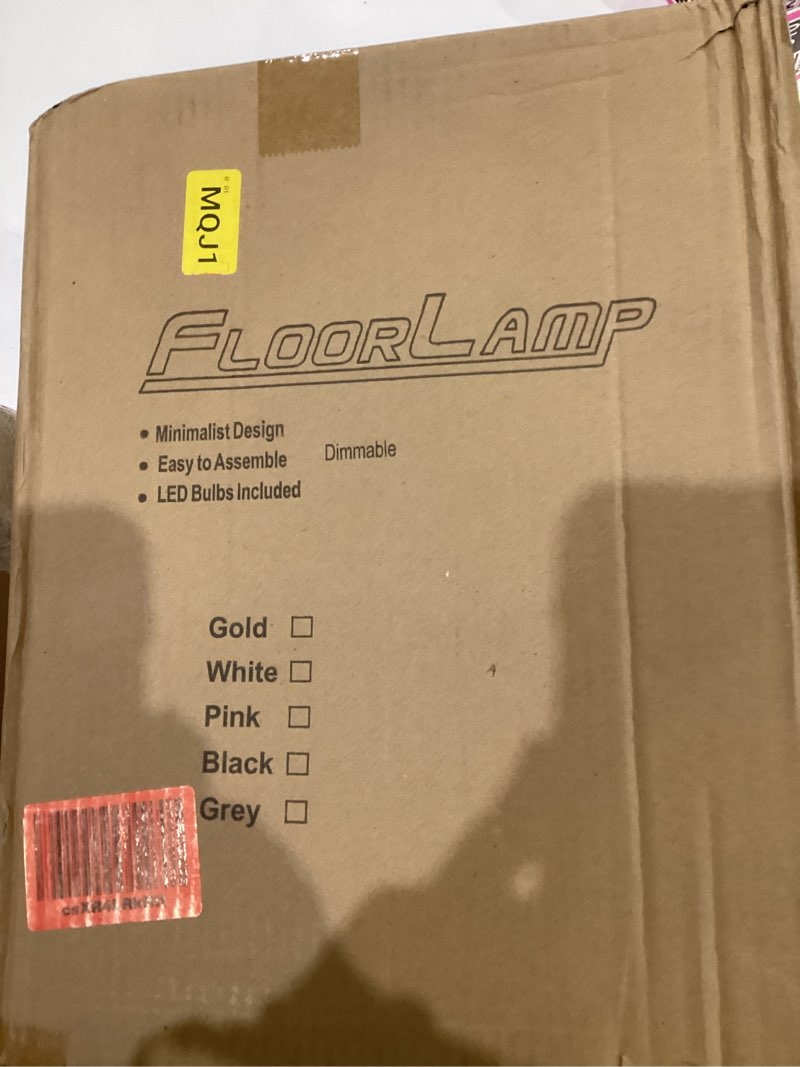 Condition photo showing New/Like New for Fiqevs 3 Globe Mid Century Modern Floor Lamp for Living Room, Gold Floor Lamp with Frosted Glass Shade and LED Bulbs, Warm Light Standing Tall Pole Lamp for Bedrooms, Office - Antique Brass 3 Globe Gold