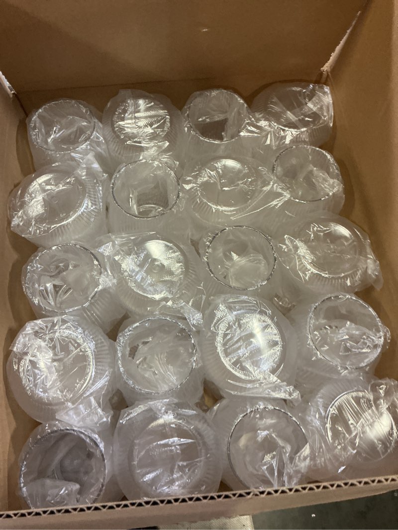 Condition photo showing New/Like New for 40 pack 13.5oz clear plastic stemless wine glasses - unbreakable bpa-free recyclable origami-style ribbed disposable & reusable for birthday, weddings, parties clear 40 pcs