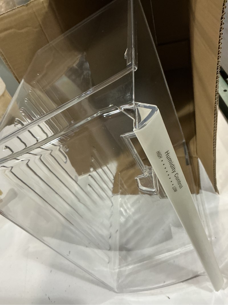 Condition photo showing Good Condition for 2188656 crisper bin, compatible with whirlpool refrigerator,fridge drawers,kenmore refrigerator parts,whirlpool shelf replacement- wp2188656,2188656 fridge crisper drawer (upper)