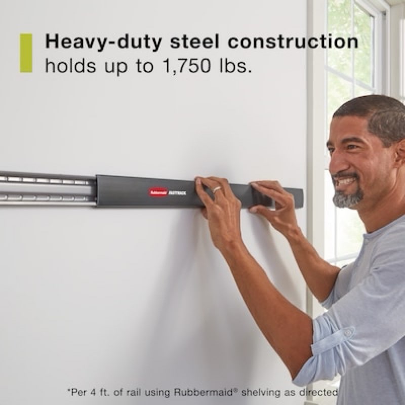 Rubbermaid FastTrack 84-in Silver Steel Multipurpose Storage rail