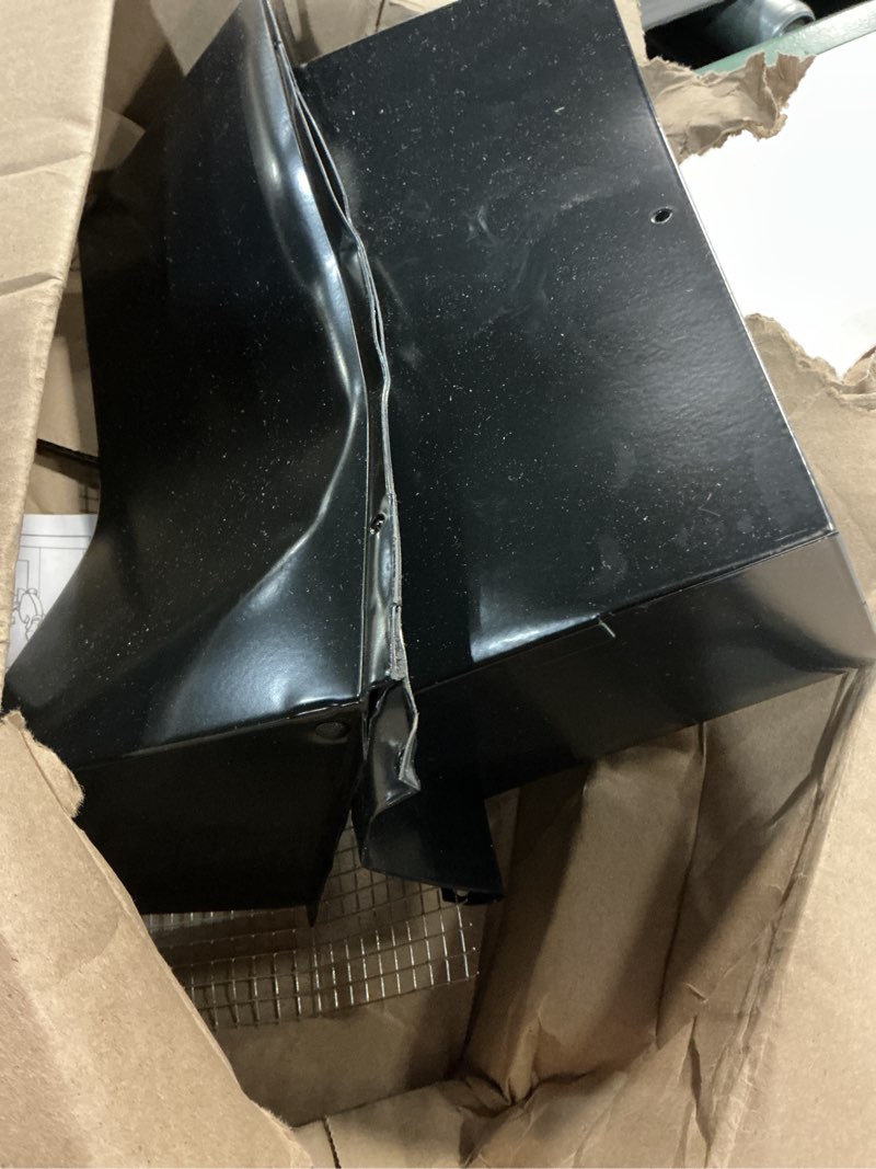 Condition photo showing As Is for broan-nutone 4.78 in. w x 12.75 in. l black steel wall vent