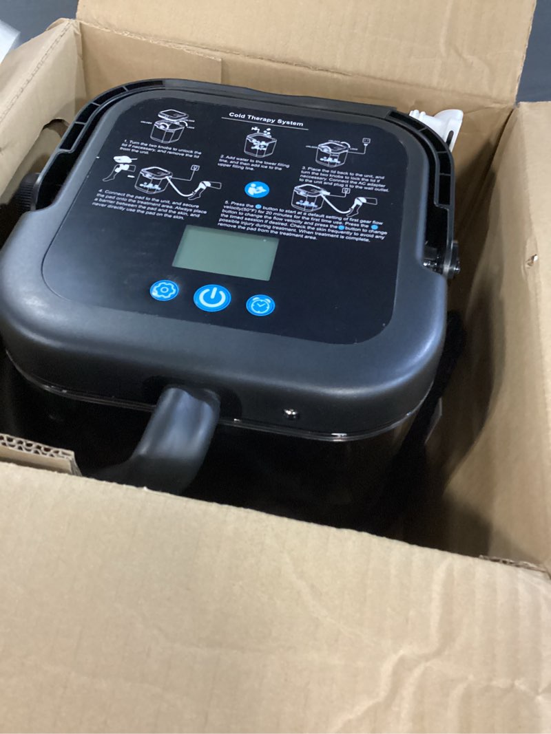 Condition photo showing As Is for Ice Therapy Machine for Knee After Surgery, Rechargeable 7 Quarts Cold Therapy Machine for Knee Replacement Pain Recovery with Timer, Compression Pad, Powerful Pump L1 Knee