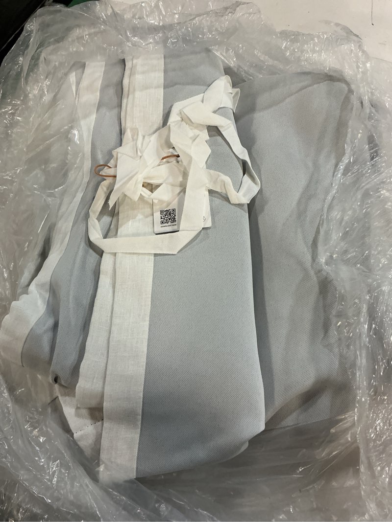 Condition photo showing Good Condition for european linen room darkening curtain - single panel, 48x108, white
