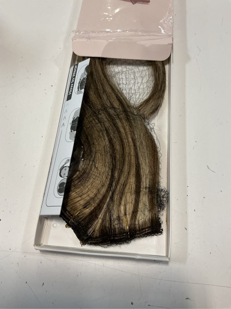 Condition photo showing Good Condition for benehair 6 pcs clip in short hair extensions 100% real human hair seamless & invisible for women instant volume highlight length for daily use 12" medium brown&dark blonde 12 inch medium brown&dark blonde