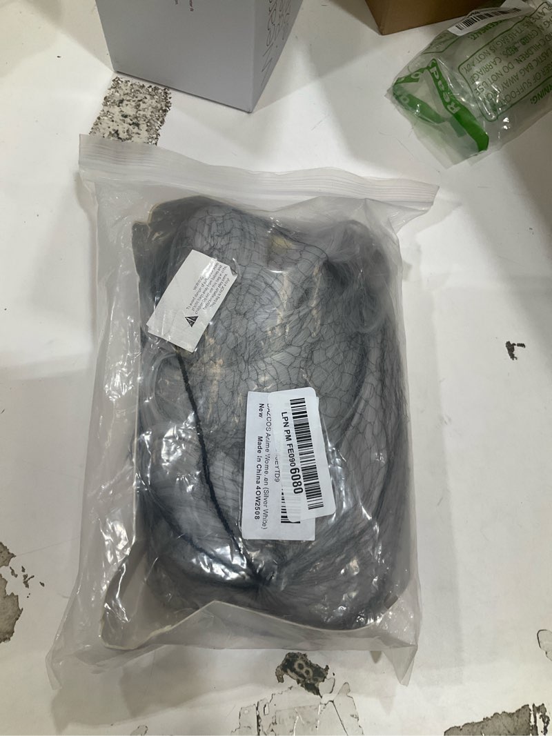 Condition photo showing New/Like New for dazcos anime women cosplay wig 27.56 inch costume accessories for party christmas halloween (silver white)