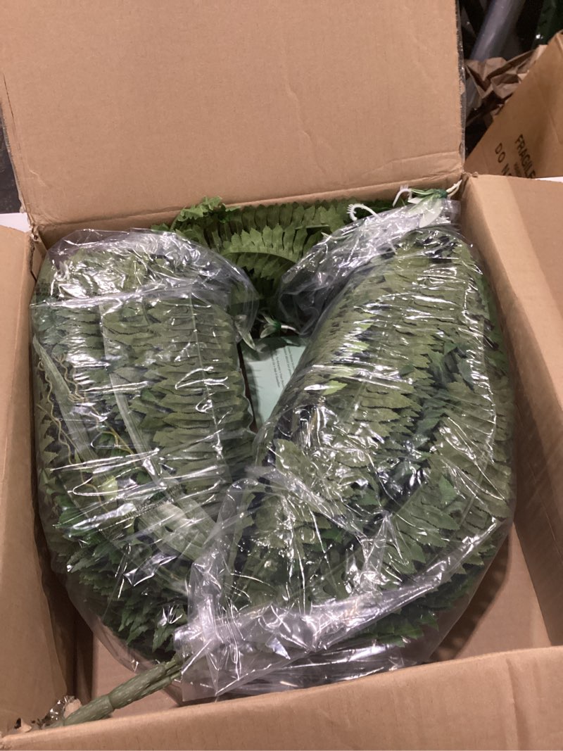 Condition photo showing New/Like New for livole 2 pcs 48" large fake ferns with spider plant, artificial ferns for outdoors large faux boston fern with 110 branches realistic uv resistant for planter indoor home garden porch hanging decor 48"-110 branches-2 pcs