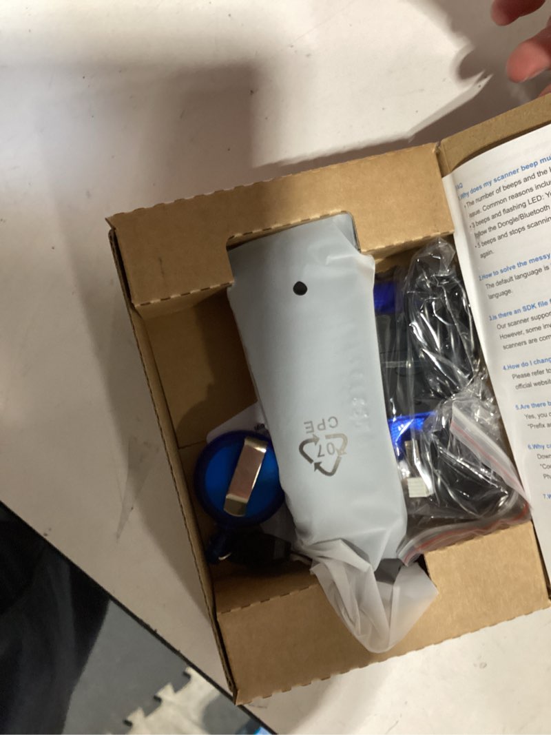 Condition photo showing Good Condition for netum qr code scanner, mini barcode scanner bluetooth compatible, small portable usb 1d 2d bar code scanner for inventory, 2.4g cordless image reader for tablet iphone ipad android ios pc pos - c750